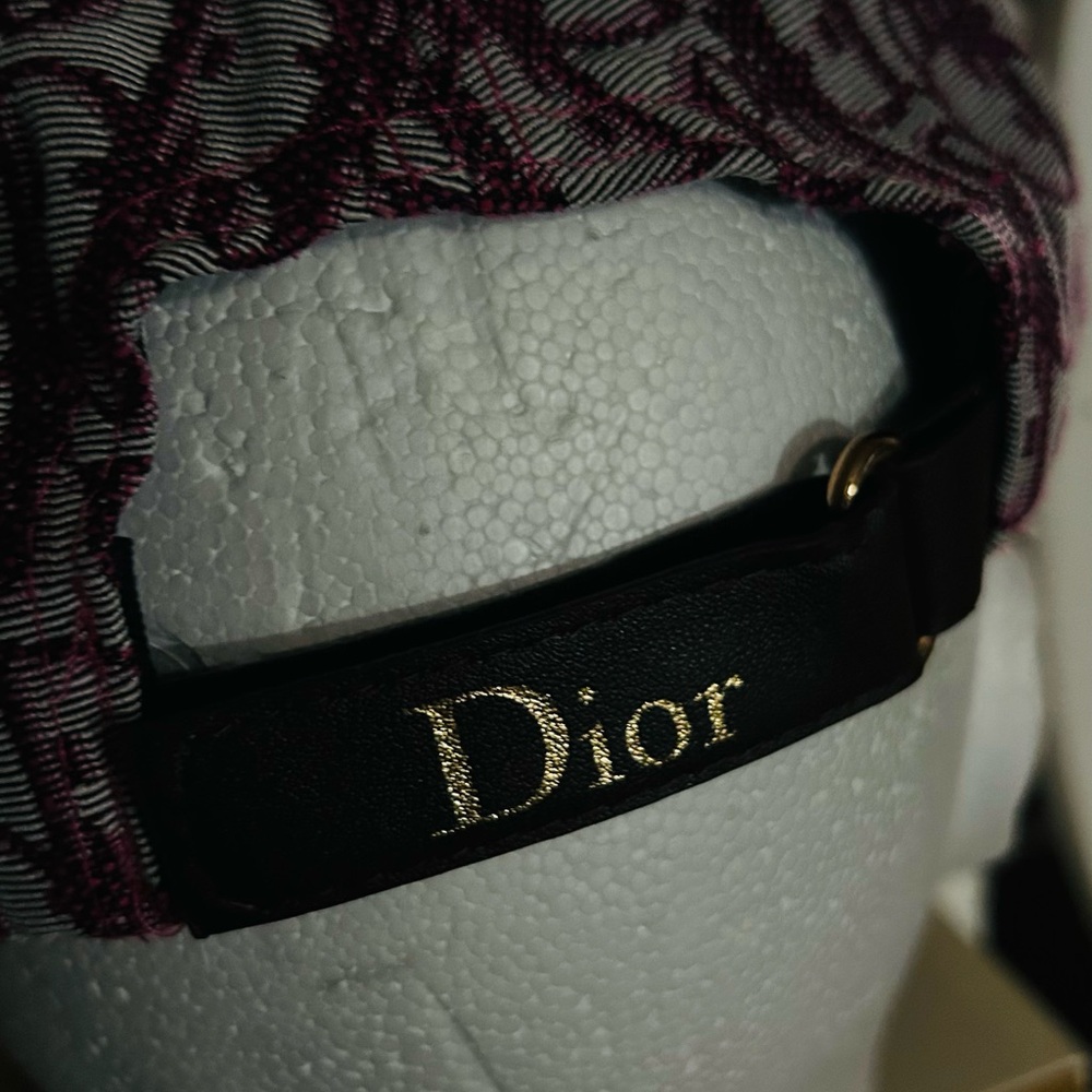 Dior Pink and White Monogram Baseball Cap with Embroidered Logo - Picture 4 of 5